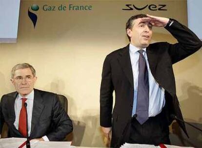 Gerard Mestrallet y Jean Francois Cirelli, consejeros delegados de Suez y Gaz de France.