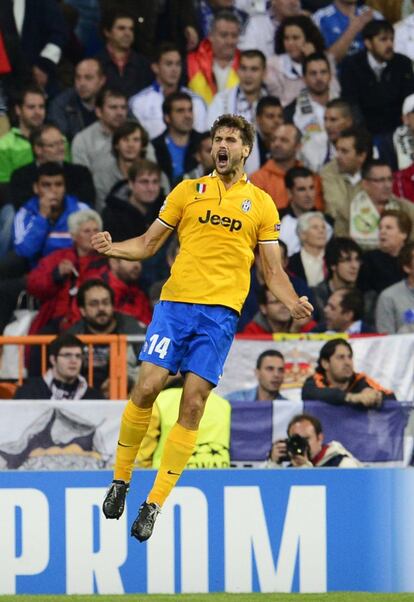 Fernando Llorente celebra su gol, el empate a uno.