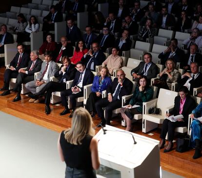 La directora de CincoDías, Amanda Mars, durante su discurso en los XV Premios CincoDías , premios Cinco Días, auditorio Repsol