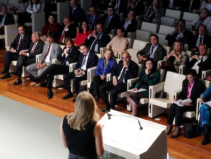 La directora de CincoDías, Amanda Mars, durante su discurso en los XV Premios CincoDías , premios Cinco Días, auditorio Repsol