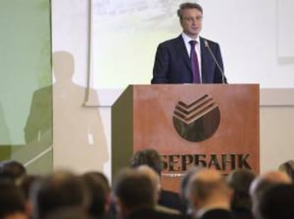 El presidente de Sberbank, German Gref, en la última junta general de accionistas del Sberbank en Moscú en junio pasado. EFE/Archivo