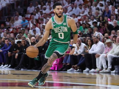 Jayson Tatum, durante el partido de este miércoles.