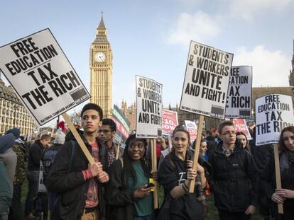 Protesta en Londres contra las tasas y por una educación gratuita el pasado noviembre.