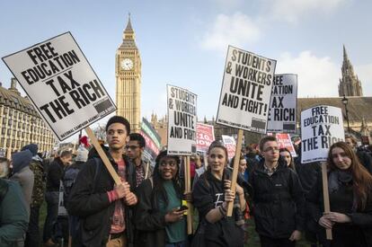 Protesta en Londres contra las tasas y por una educación gratuita el pasado noviembre.