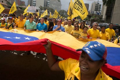 Manifestação contra o Governo Maduro em Caracas.