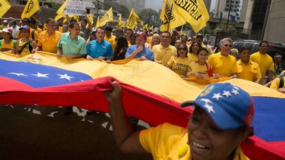 Manifestação contra o Governo Maduro em Caracas.