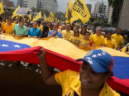 Manifestação contra o Governo Maduro em Caracas.