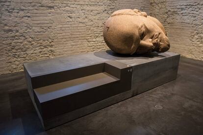 Cabeza de un monumento a Lenin desmontado en 1991, expuesta en la Zitadelle de Spandau, en Berlín.