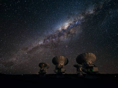 Antenas del telescopio ALMA, en Chile