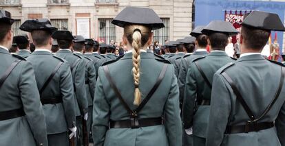 Agentes de la Guardia Civil, en formación durante un acto oficial.