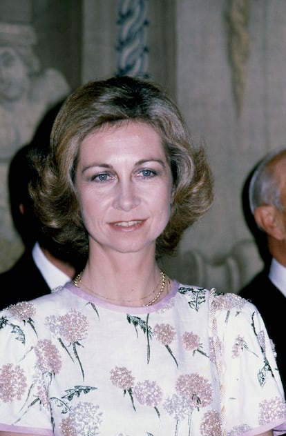 La reina Sofía, en una visita a Roma, Italia, en 1981.