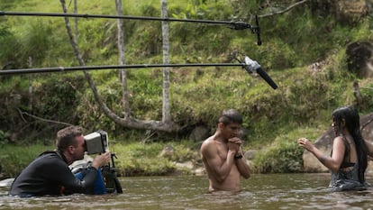 Momento de la grabación de la película 'Matar a Jesús'.