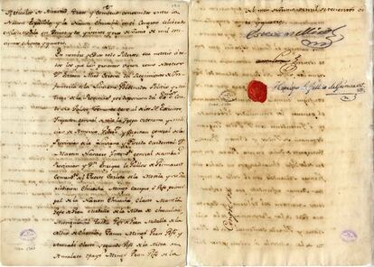 Carta de George Washington, presidente de los Estados Unidos, a los jefes, capitanes y guerreros de la nación Chocktaw. Texto en inglés. Firma autógrafa de George Washington.