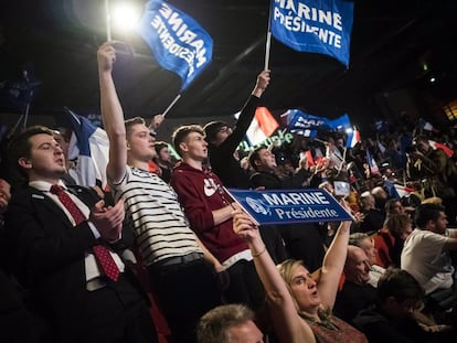 Inicio de la campa&ntilde;a presidencial de Marine Le Pen en Lyon (Francia)