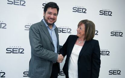 Ignacio Blanco y Marga Sanz, tras el debate en la SER.