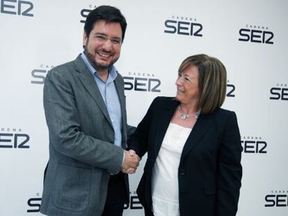 Ignacio Blanco y Marga Sanz, tras el debate en la SER.
