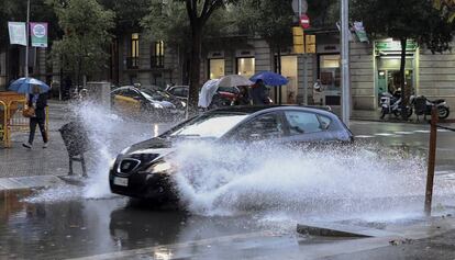 Lluvias en el centro de Barcelona.