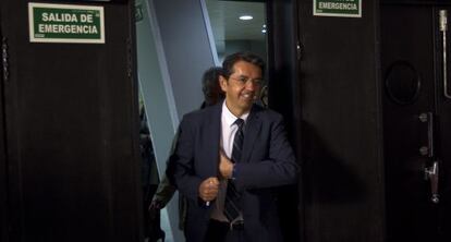 Pablo Carrasco, al inicio de la rueda de prensa de este mediodía.