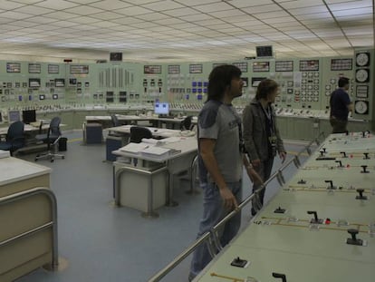 Trabajadores de la central de Garo&ntilde;a (Burgos). 