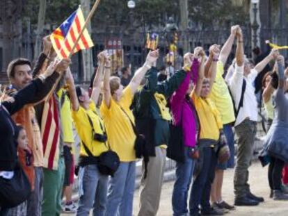 Participants a la Via Catalana, l&rsquo;any passat.