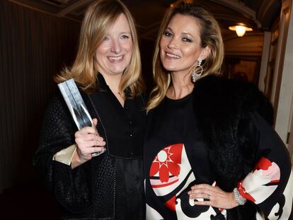 Sarah Burton junto a Kate Moss.