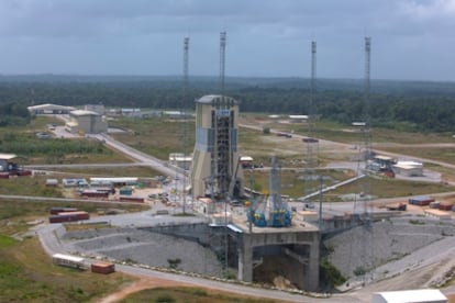 El nuevo complejo de lanzamiento construido en la base espacial europea de Kourou (Guyana Francesa) para los cohetes rusos Soyuz.