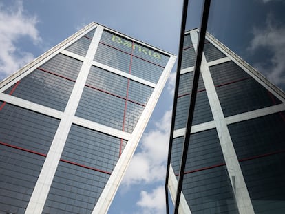 Torre de Bankia, en el paseo de la Castellana de Madrid, el 17 de septiembre.