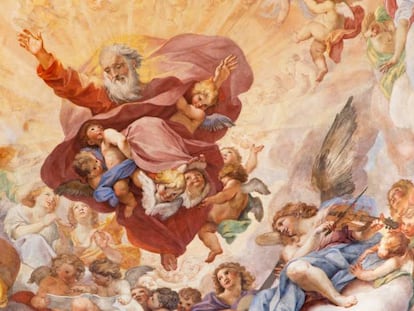 Dios, representado en el fresco 'El Eterno en gloria', de Luigi Garzi, en la capilla Cybo de Santa María del Popolo, en Roma.