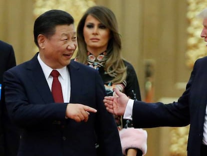 Donald Trump y Xi Jinping, este jueves en Pekín.