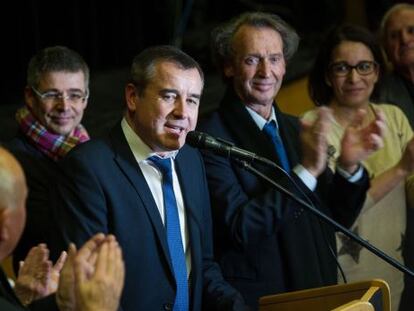 Frederic Barbier. el candidato socialista, tras conocer su victoria.