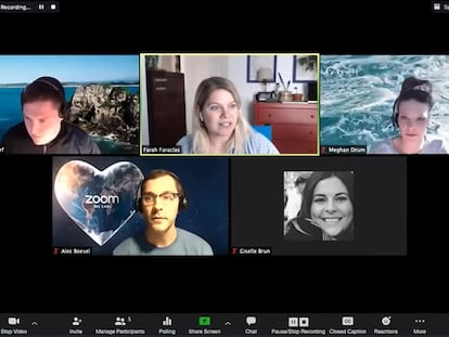Captura de pantalla de una videollamada a través de Zoom.