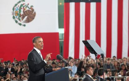 Obama, en el Museo de Antropolog&iacute;a del DF.