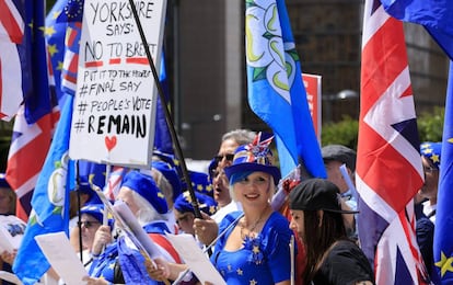 Protesta contra el Brexit en Bruselas, la semana pasada.