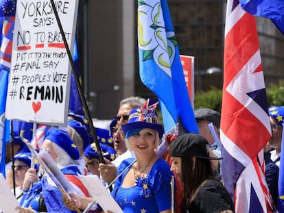 Protesta contra el Brexit en Bruselas, la semana pasada.