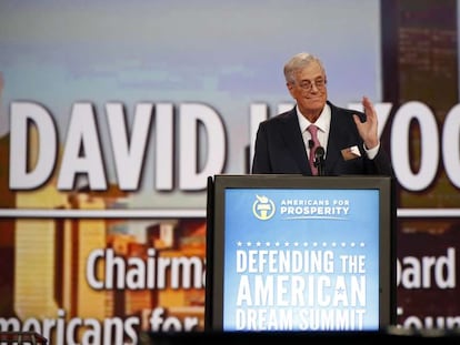 David Koch, durante un encuentro en defensa del sueño americano en Columbus, Ohio, en agosto de 2015.