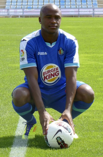 Masilela, en su presentación como jugador del Getafe.