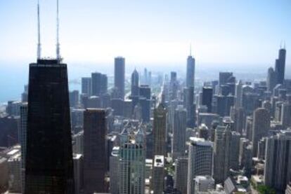 Rascacielos de Chicago, con la torre del John Hancock Center a la izquierda.