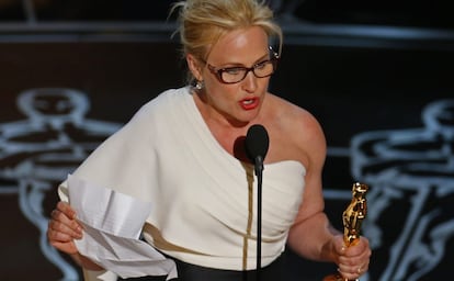 Patricia Arquette, durante la entrega de los premios Oscar de 2015.