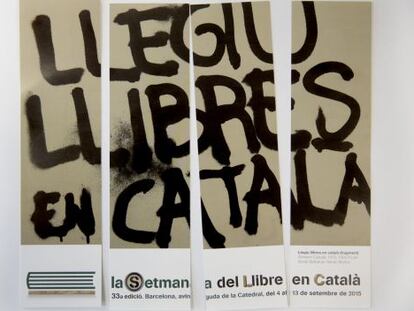 Llegiu llibres en Català, un cartel de 1970 que ha sido recuperado para la Setmana de esta edición.