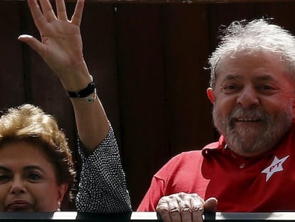 La presidenta de Brasil, Dilma Rousseff, y el expresidente, Luiz Inácio Lula Da Silva.