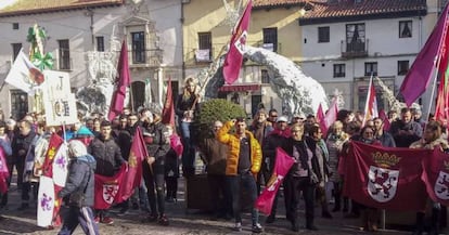 Concentración en la plaza de San Marcelo de León a favor de la autonomía de la región leonesa, en diciembre de 2019.