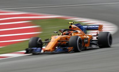 Stoffel Vandoorne, piloto belga de Mclaren, durante una de las curvas.