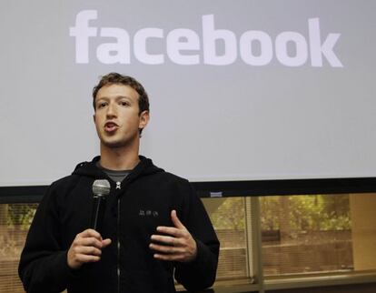 Mark Zuckerberg, consejero delegado de Facebook, en una presentación oficial en mayo de 2010 en Palo Alto (California).