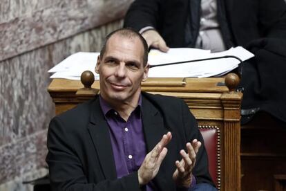 El ministro griego de Finanzas, Yanis Varoufakis, en un debate parlamentario celebrado en Atenas el 18 de marzo.