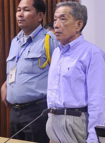 Kaing Guek Eav, alias 'Duch', durante el juicio en Phnom Penh.