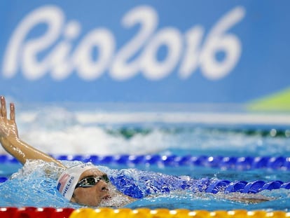 Phelps treina na piscina do Parque Olímpico do Rio.