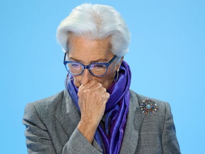 Christine Lagarde, durante la rueda de prensa del BCE el pasado diciembre.