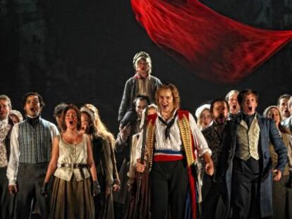 Un momento del musical 'Los miserables', en Madrid.