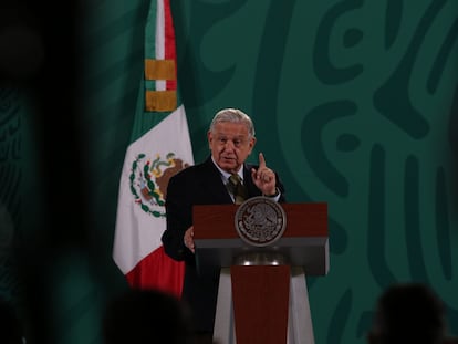 El presidente Andrés Manuel López Obrador, en una conferencia de prensa.