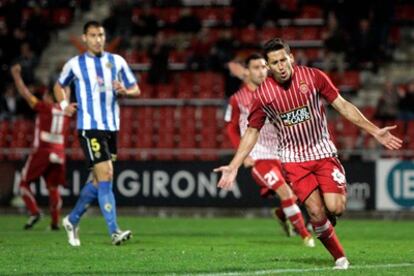 Corominas celebra su gol ante el Hércules.